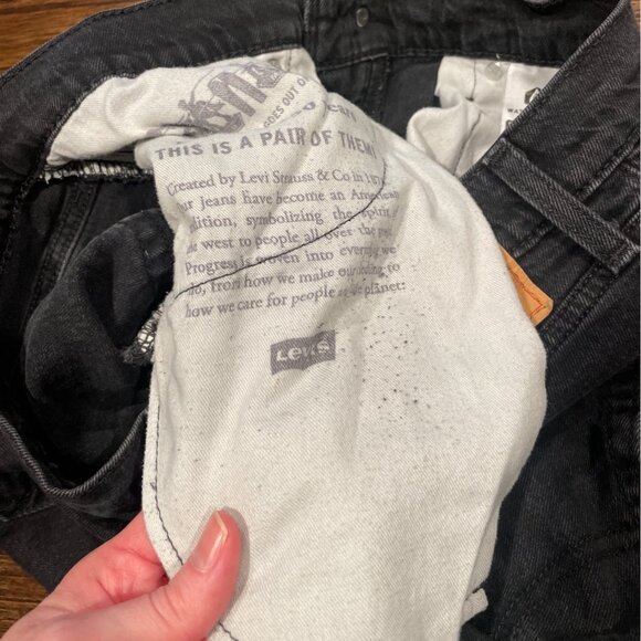 Levi's 445 Men's Sz 32 Black Athletic Fit Jean Short 10"L Denim Stretch Jorts - Picture 14 of 14